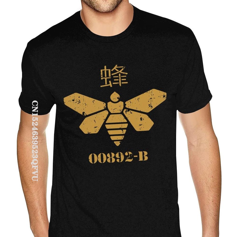 Printing Methylamine Bee Breaking Bad Tee Shirts Mens Gothic Style Anime Tshirt Pure Cotton Black HipHop Print T-Shirt