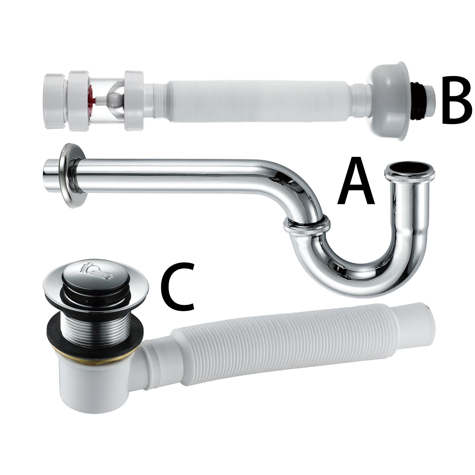 HIDEEP Basin Bathtub Drainer Chrome Stainless Steel Drain Pipe (bend) A- Stainless steel drain pipe (bend)