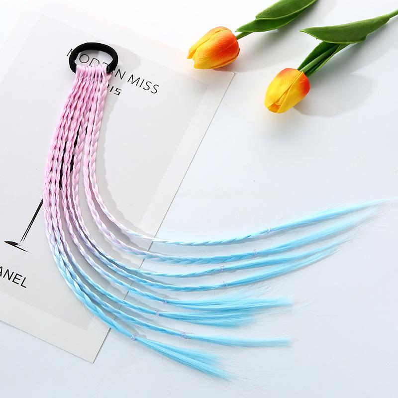 1 STÜCK Neue Mädchen Bunte Perücken Pferdeschwanz Kinder Haarschmuck Stirnband Haarornament Stirnbänder Gummibänder Beauty Haarbänder