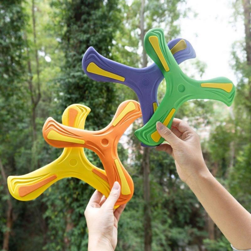 Kids Soft Boomerang Toy Three-Leaf Cross Outdoor Flying Disc Interactive Sports Game for Adults And Kids Decompression Gift