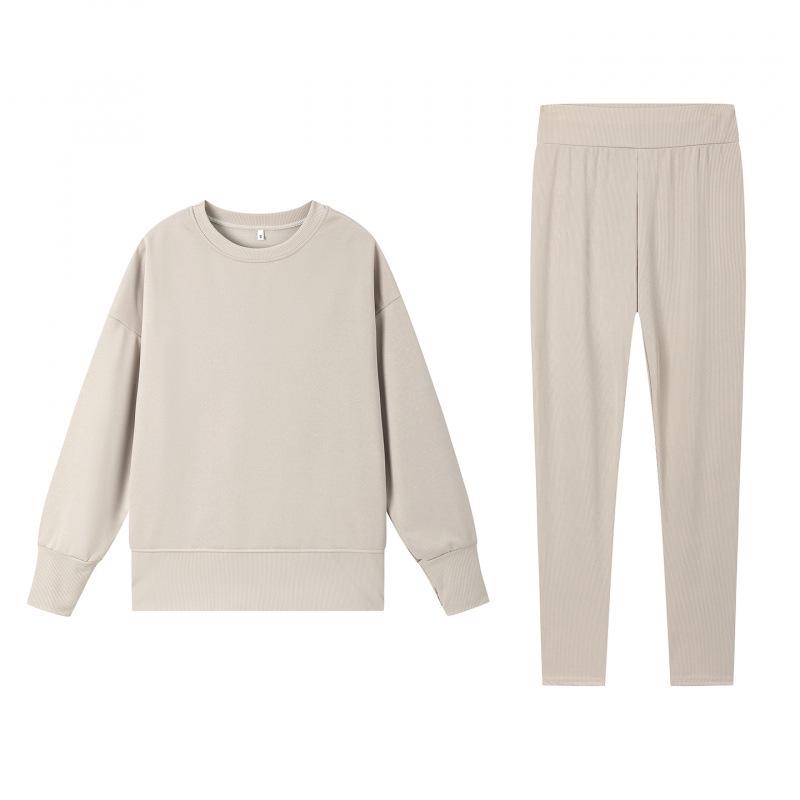 Women's European & American Casual Loose Sweatshirt and Skinny Pants Set - 2025 Autumn/Winter Collection