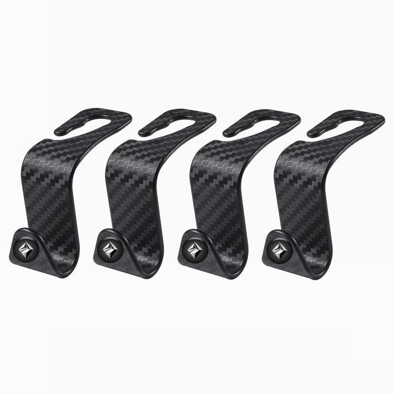 Car Seat Hidden Hooks with Carbon Fiber Texture