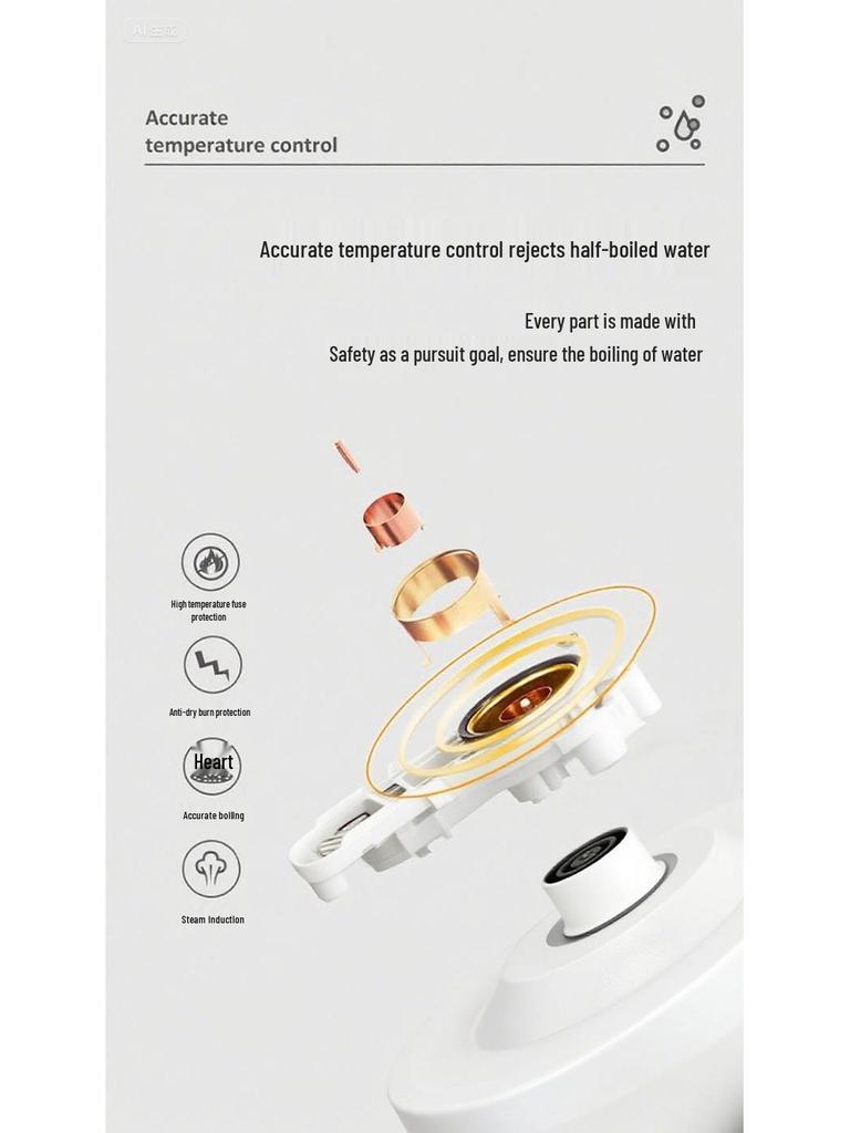 Stainless Steel Electric Kettle with Double Layer and Automatic Shut-Off, Large Capacity