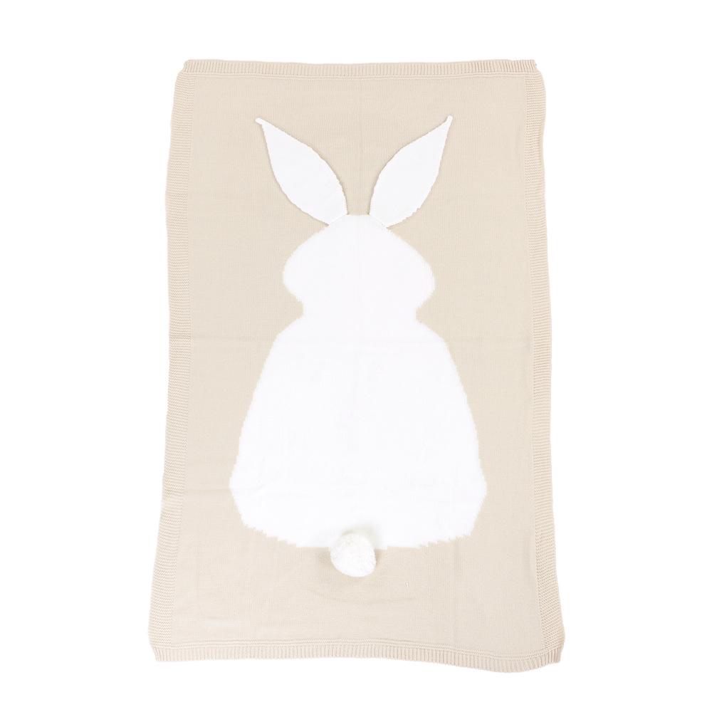 Deka králičí uši Trojrozměrná deka králík Dětská pletená deka Plážová podložka Dětská deka Koberec