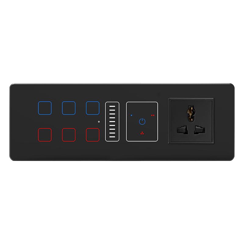 Dual Socket Switch 8M Indian Standard Wall Touch Switch Compatible with Alexa Google Assistant Voice Control Tuya