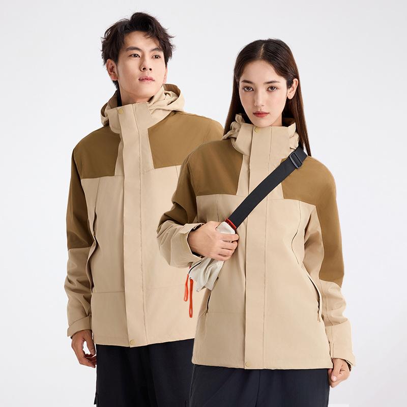Jacket three-in-one, men's outdoor rainstorm-proof mountaineering jacket, work clothes, women's models