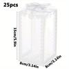 25pcs Elegant Transparent Rectangle Gift Boxes with Bows Durable PVC Perfect for Cookies Candies Ideal for Wedding Party Favors White Flat-Packed