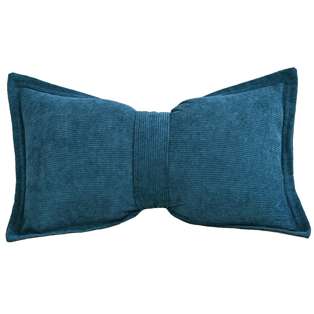 BUYNOW 1PC Corduroy Bow Pressed Edge Pillowcase French Luxury High-end Princess Style Sofa Cushion Cover Home Bedroom Decor
