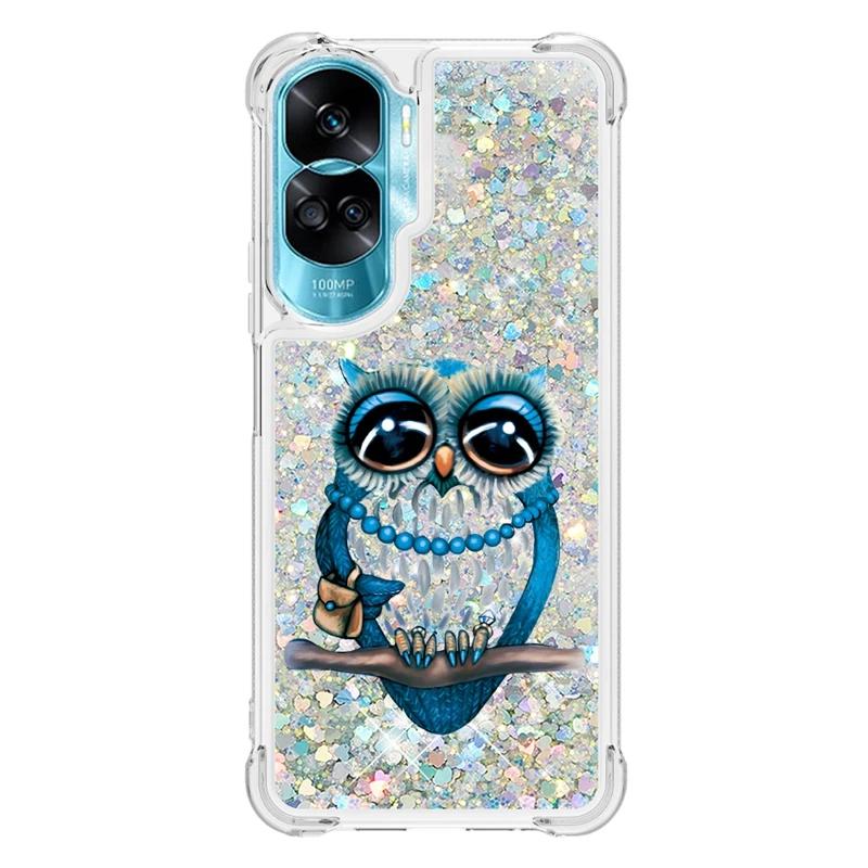 For Honor 90 Lite Case Cartoon Painted Pattern Quicksand Liquid Cover For Huawei Honor 90 Lite Honor90 90Lite Phone Case Fundas
