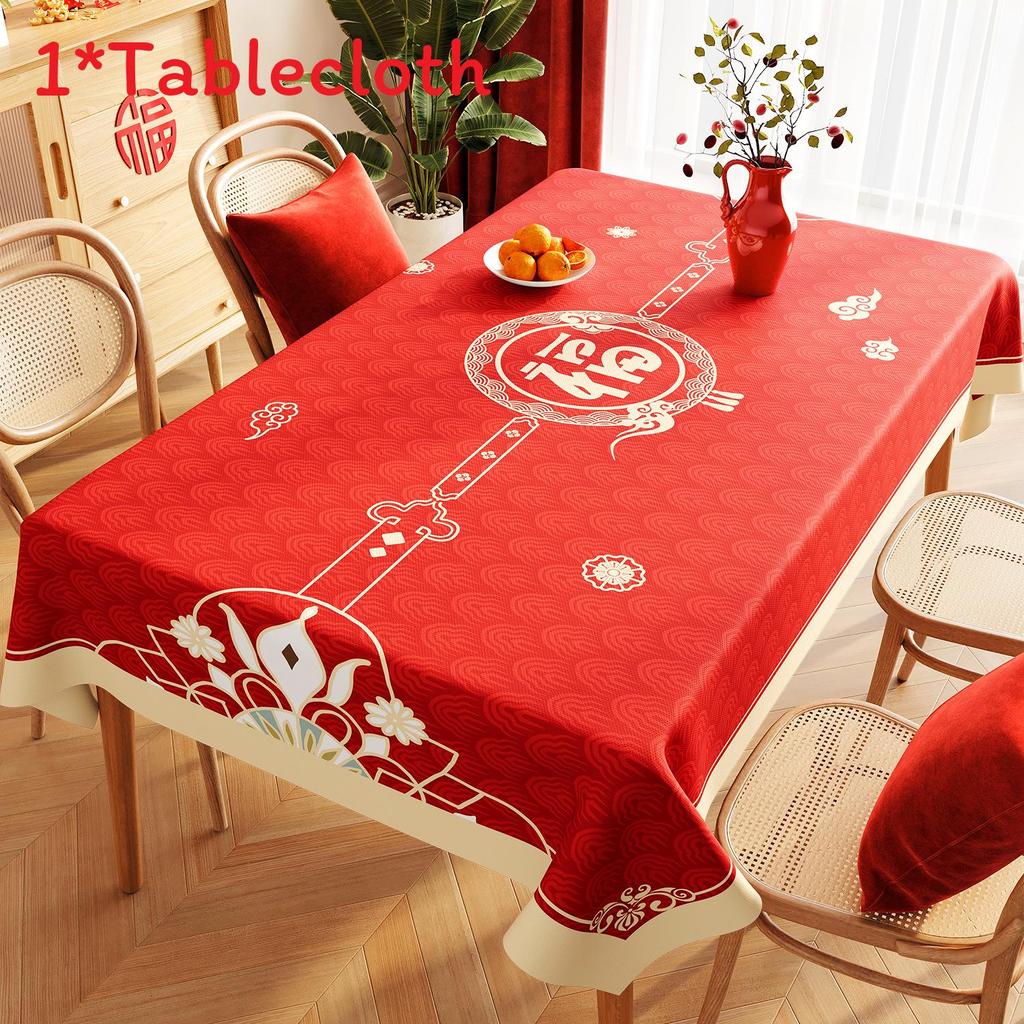New Year Style Pvc Table Cover With Antioil Waterproof Material For Living Room Table Protection