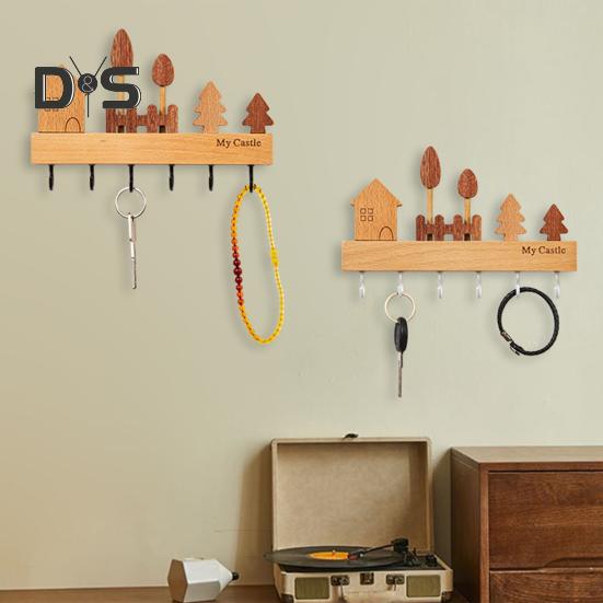 Nástěnný úložný stojan Háček na klíče Hladký okraj Bez otřepů Jednoduchá instalace Vstup Dekorace úložného stojanu na klíče