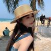 Wide Brim Sunscreen Straw Hats for Women Summer Flat Top Jazz Cowboy Caps Travel Beach Lady Girl Sun Protection Panama Hats