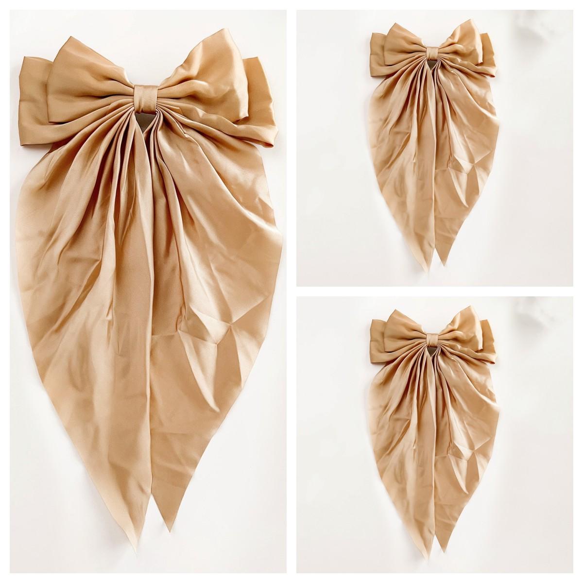 

3 женщины однотонный длинный большой бант длинный плавающий атласный зажим для волос с пружинным зажимом на затылке Интернет красный с тем же темпераментом топ кли Size fits all