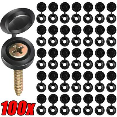 100Pcs Screw Covers Inner Covers Plastic Capflat Head Protection Nut Nylon Bolt Round Circle Plastic Caps for Screws