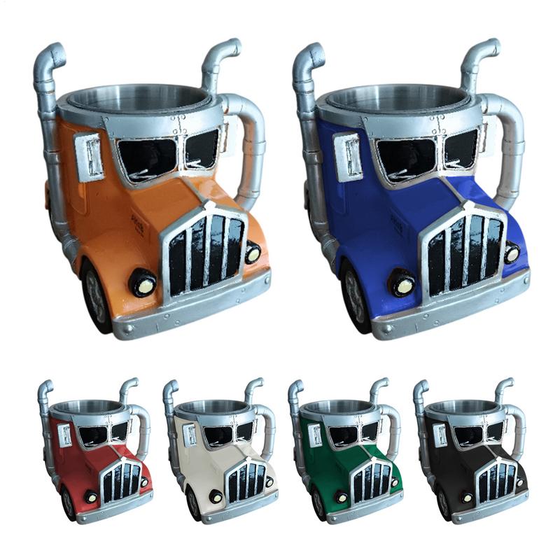 Cană de cafea cu design creativ de camion, semiremorcă, ceașcă de apă, birou acasă, desktop, bucătărie, camion semi, ceașcă pentru băuturi reci și calde, ornamente
