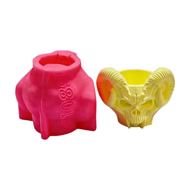 Handmade Snail Octopuses Pen Holder Silicone Mould With Skull Goat Designs Great For Enthusiasts
