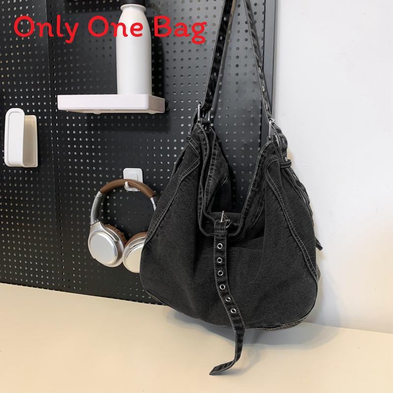 Denim Shoulder Bag For Women With Vintage Style And Large Capacity For Daily Commuting