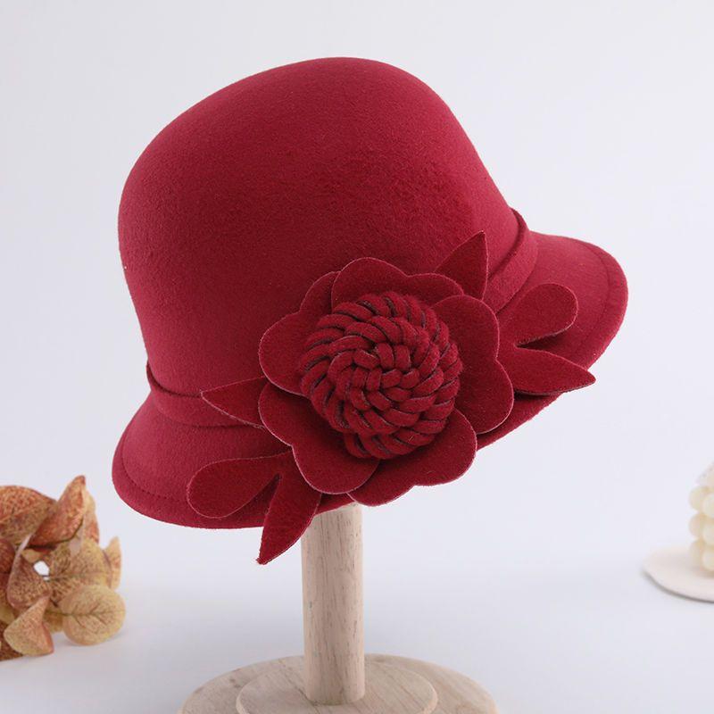 Retro Top Hat Women's Fashion British Woolen Hat Women's Autumn and Winter Felt Hat