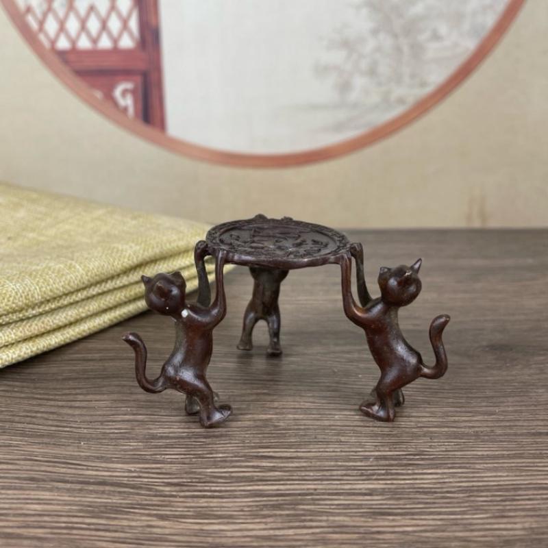 

Мини Ретро Поднос с Тремя Котятами Очаровательный Дизайн Подставка для Прихожей и Столешницы Для Аромалампы Подсвечника Декор Комнаты Поднос one size