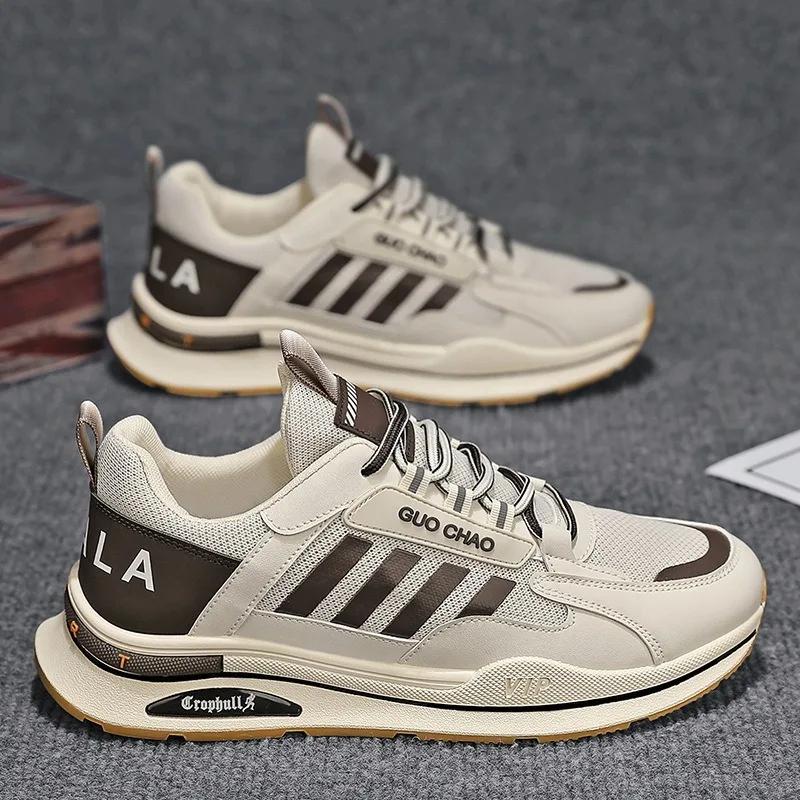 Men Autumn Fashion Casual Sneakers Platform Comfortable Running Shoes Luxury Designer Mesh LaceUp Vulcanize Shoe Tenis Masculino