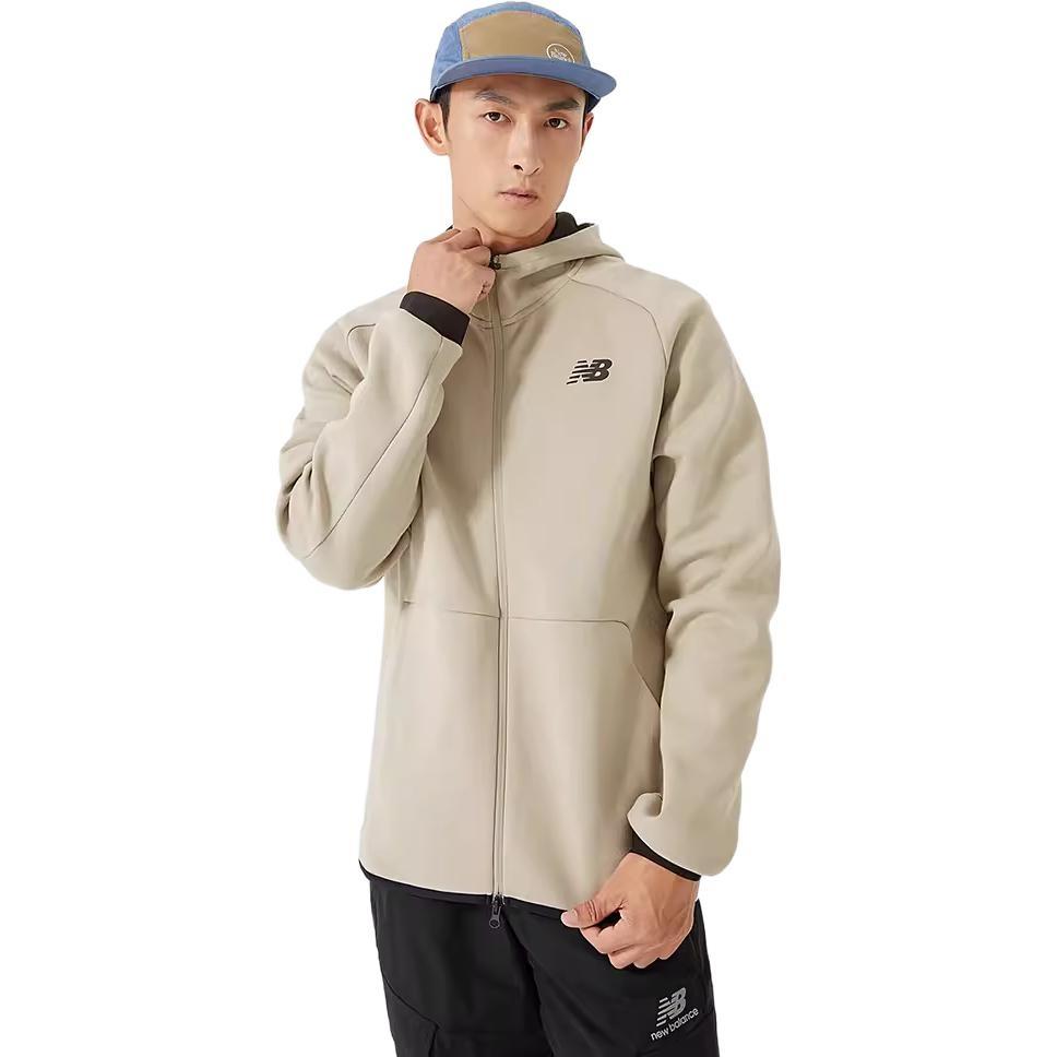 New Balance Logo Sportswear Tech Fleece Windrunner Jacket Asia Sizing 'Cream White Black' Men's AMJ21178-AL
