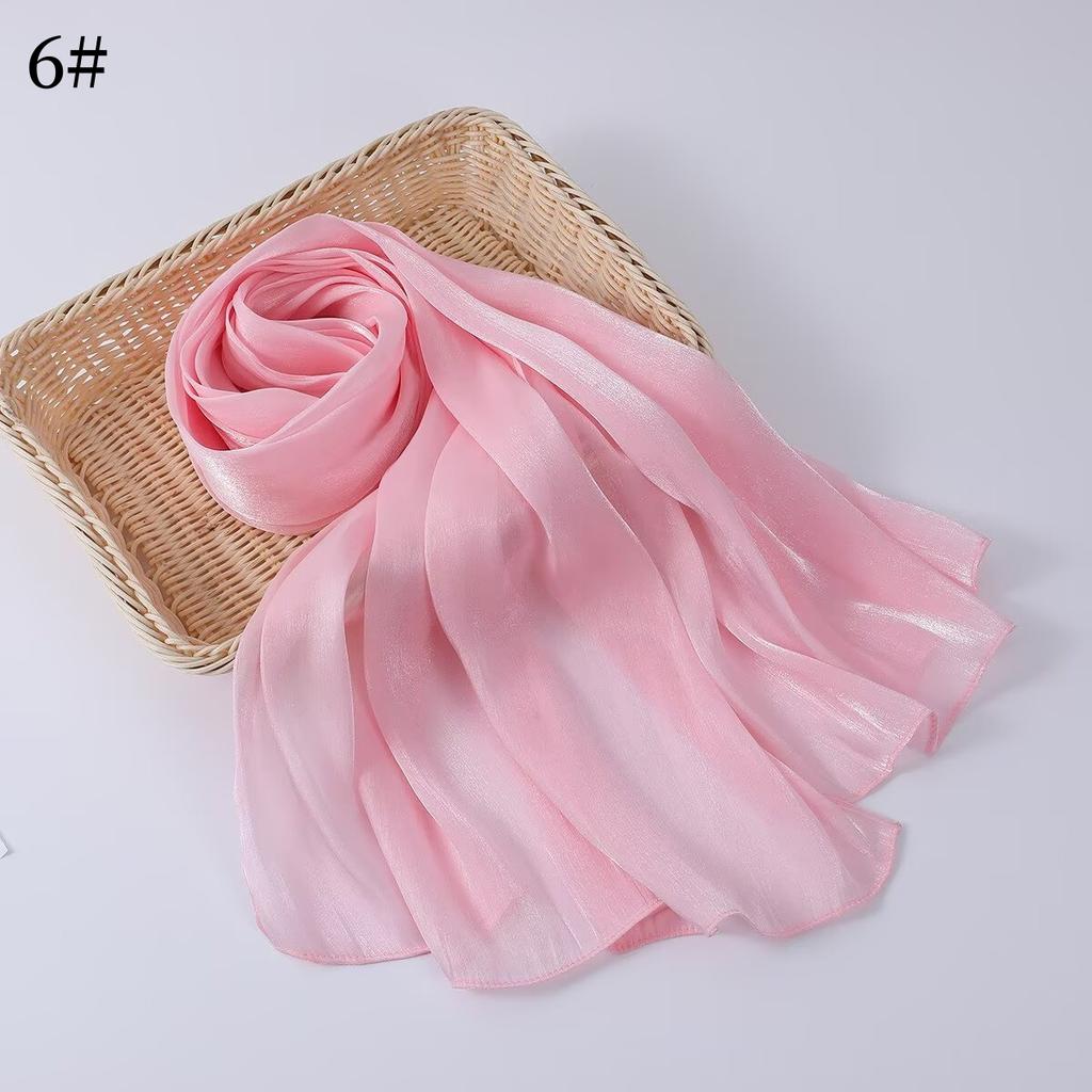 35 Colors Women Hijab Scarf Shiny Muslim Long Scarves Light Weight Soft Turban Shawl Organza Satin Shimmer Scarf