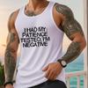Sleeveless Graphic Tee, Humorous Print Polyester  for Weekend Gatherings