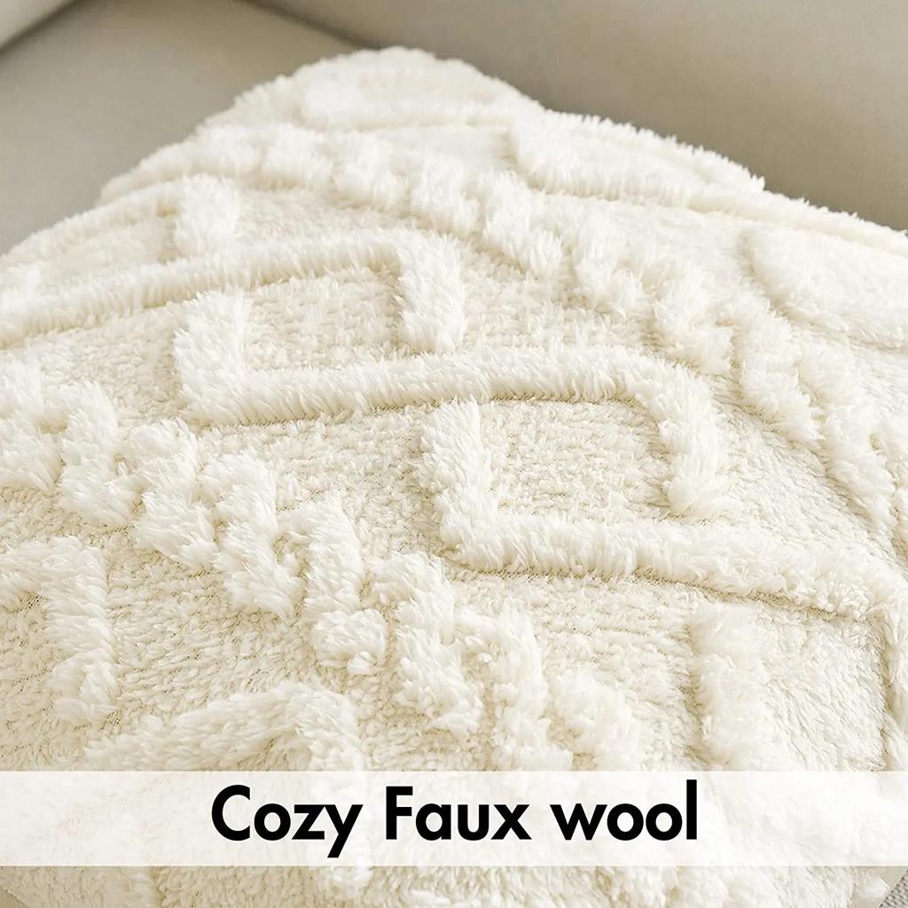 Short Fleece Cushion Cover Plush Fuzzy Pillow Cover for Living Room Sofa Decorative Pillow Home Decor Pillowcase 45x45cm 50x50cm