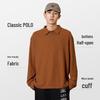 TonLion Men's Waffle Knit Long-Sleeve Polo Shirt