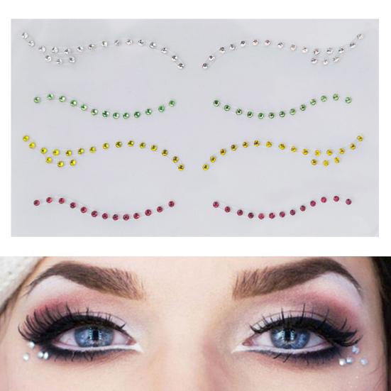 Tattoo Rhinestones Attractive Easy To Apply Plastic Convenient Gem Faux Crystal Stickers for Unisex