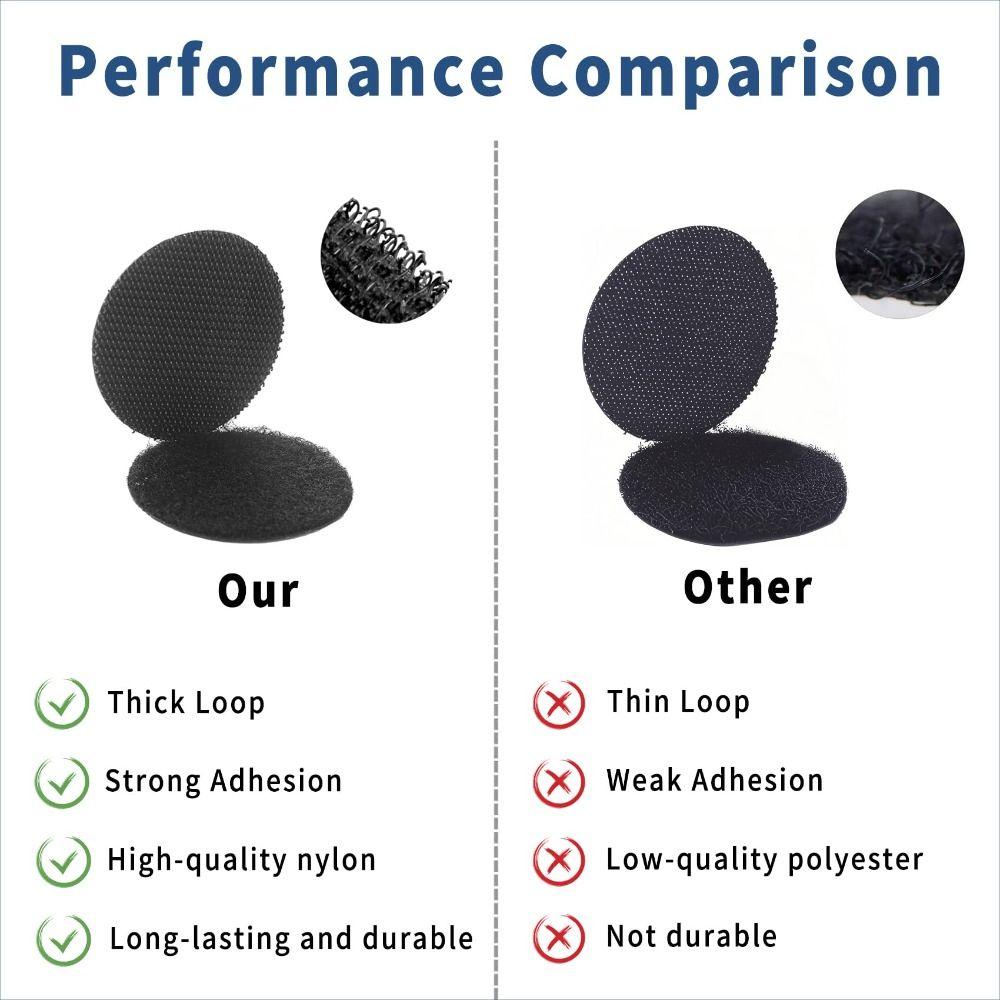 100 Paar Sets Selbstklebendes Klettband Haken und Flauschband Für Taschen Kleidung Schirme
