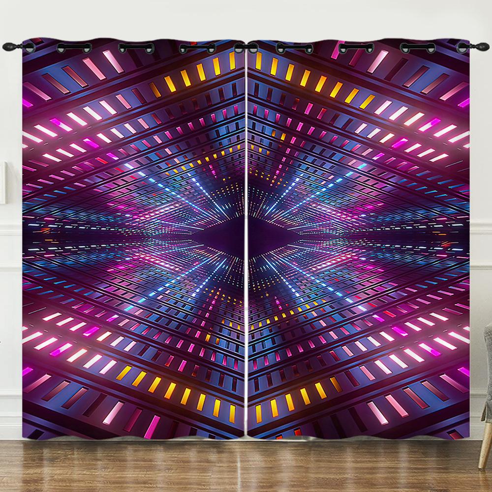 

Шторы 3D Трехмерный Узор Шторы Скандинавский Ветер Неправильной Специальной Формы Светонепроницаемые Шторы Спальня Без Пробивания 97cm*114cm*2