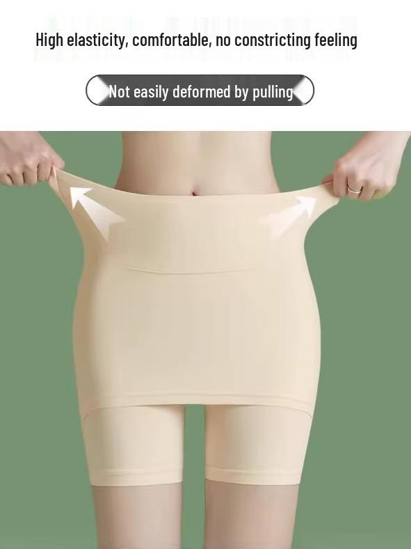 Women's Double-Layer High-Waisted Safety Pants - Pure Cotton, Antibacterial Crotch, Anti-Exposure, Lightweight Summer Wear, Outer or Base Layer.