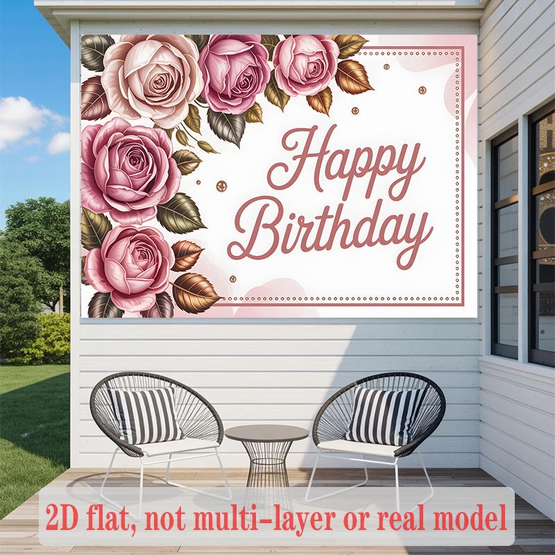 Pink Floral Party Backdrop 1pc - Room Wall Decor