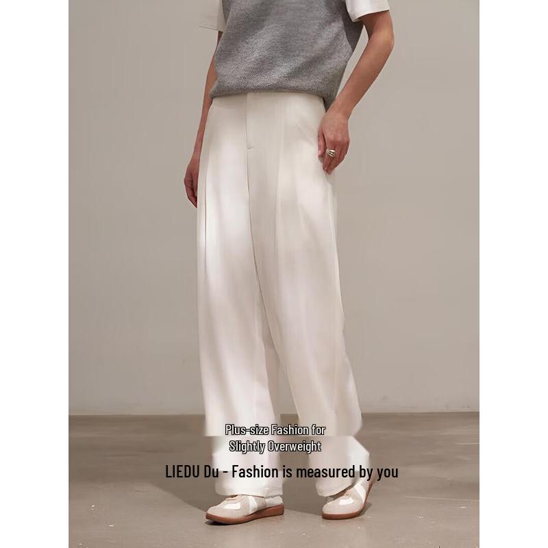 Women s Plus Size Draped Wide-Leg Suit Pants L