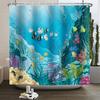 Underwater World Ocean Shower Curtain for Bathroom Seabed Animals Sea Turtle Dolphin Fish Waterproof Bathroom Curtain With Hooks
