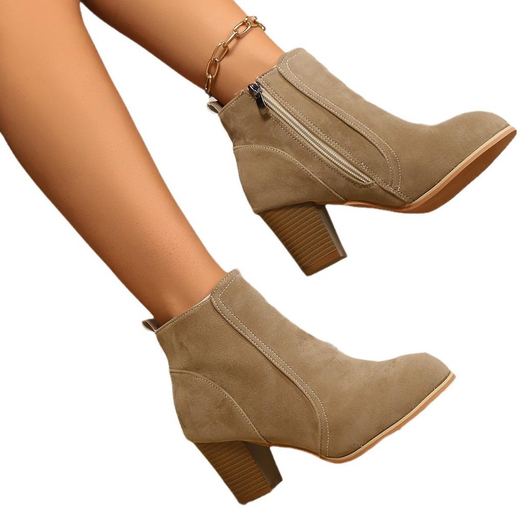 Fashion Winter Ankle Boots for Women Platform Round Toe Comfortable Zipper Short Boots Casual Botas De Mujer Plus Size 35-41 Women Boots