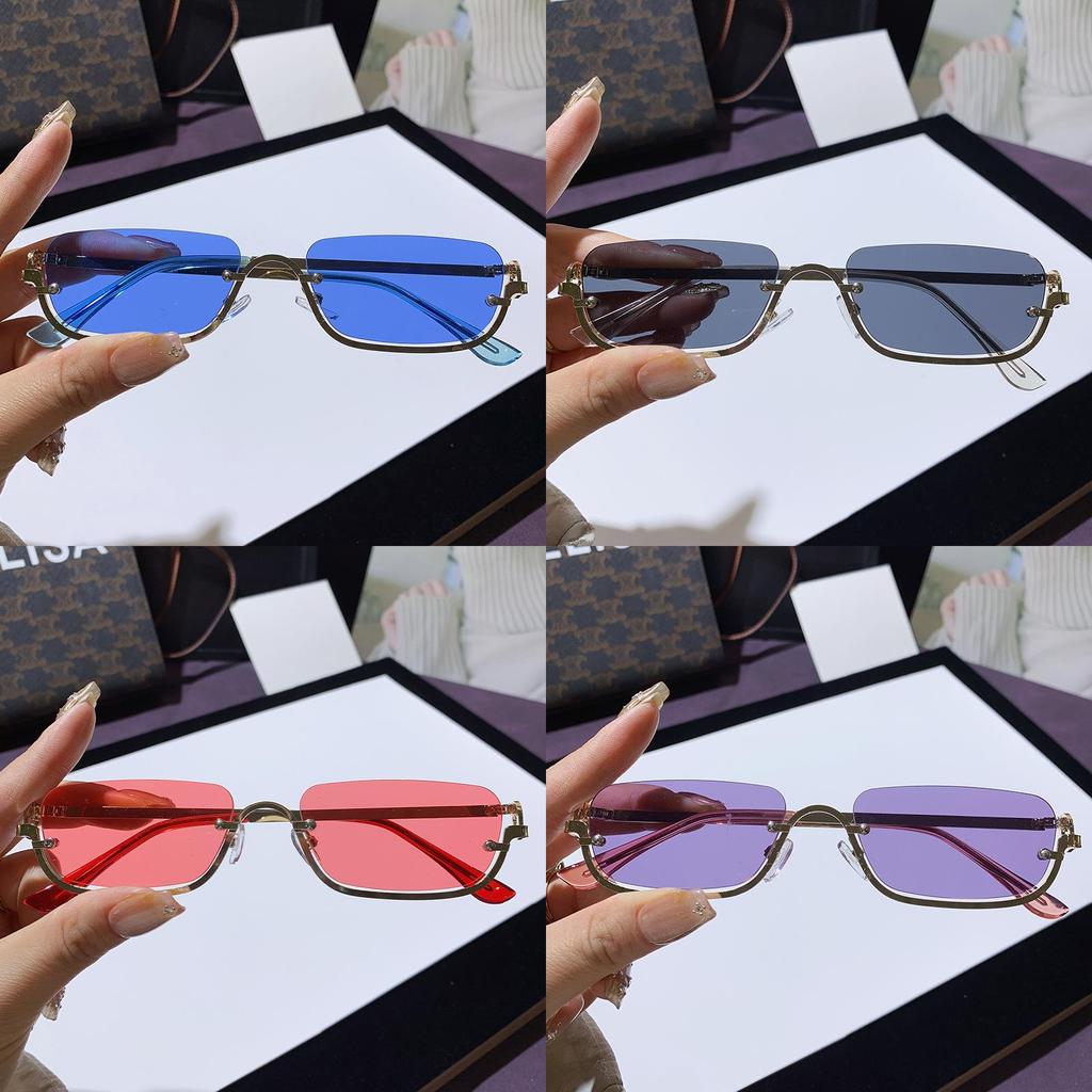 Y2k Metallic Square Sunglasses With Uv400 Protection For Fashion Casuals