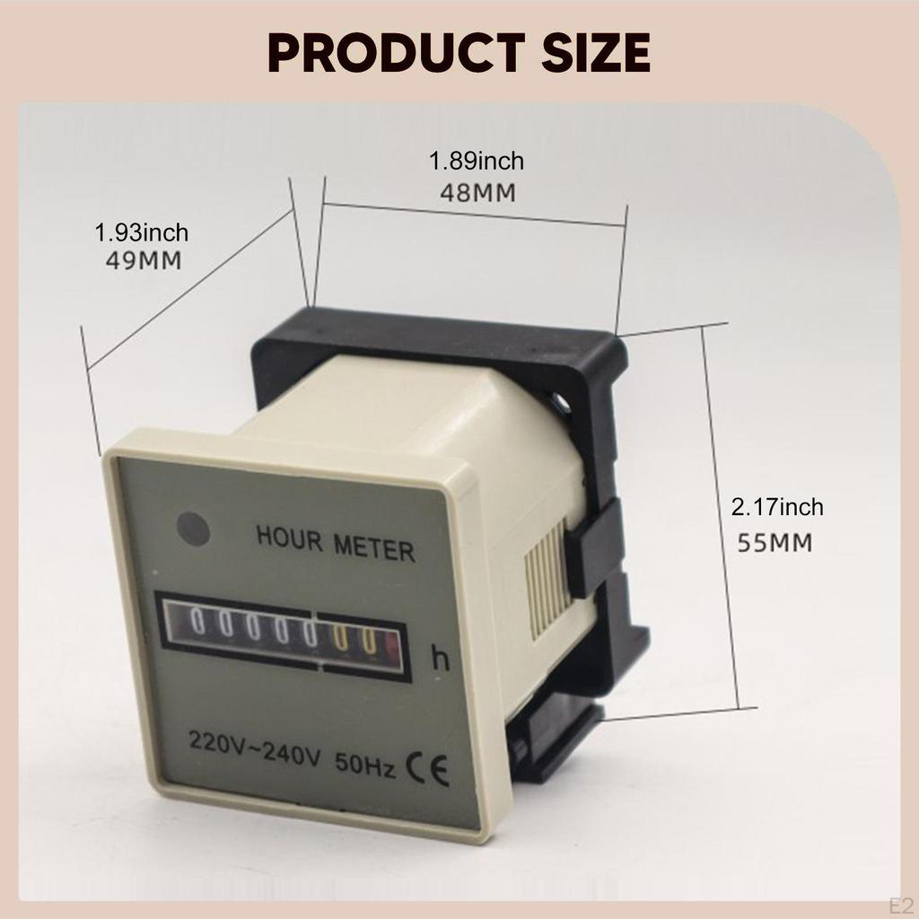 Mechanical Hour Meter Gauge Wide Range Professional Timer Hourmeter for Home