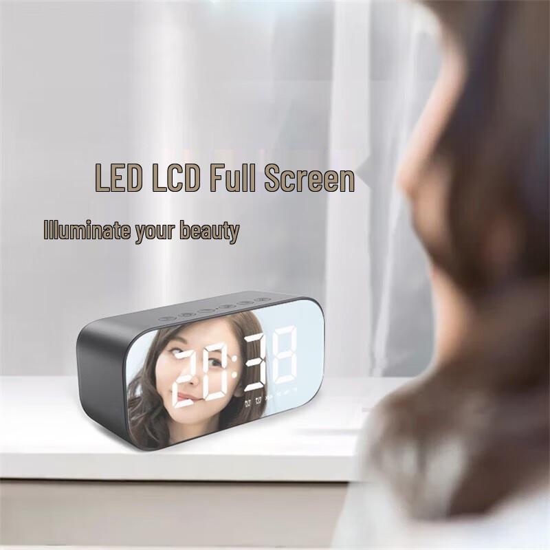 Mirror Bluetooth Speaker with Clock & Temperature