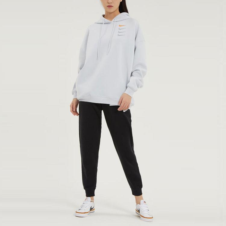 Nike Colorful Embroidered Multi-Swoosh Knit Hoodie Women Hoodies White DO9248-043