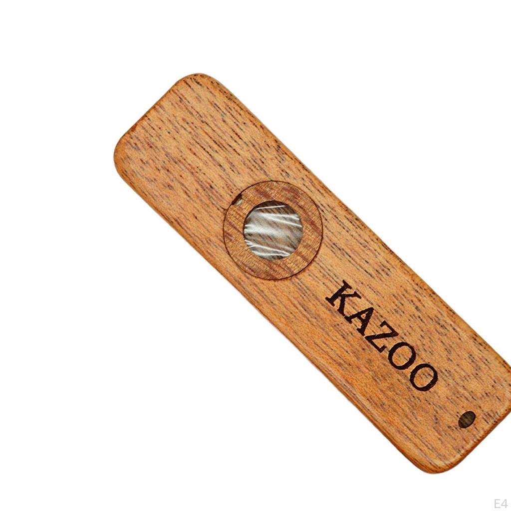 Wooden Kazoo Guitar Accompany Decor Wood Harmonica Musical Instrument for Music Lovers Outdoor