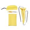4Pcs Sax Mouthpiece Brush Kit Lightweight Portable Reliable Wiping Cloth Saxophone Cleaning Set for Sax Yellow