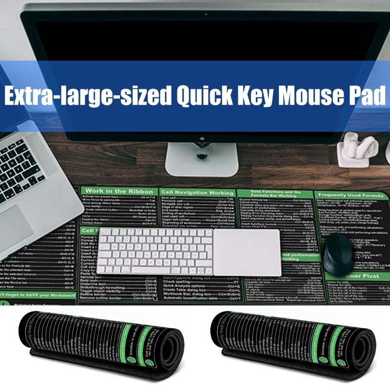 Large Keyboards Mouse Pad Featuring Excels Word Shortcut for Office Software Use and Gaming with Waterproof