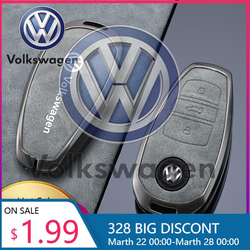 2026 Hot Styling Mouldings For VOLKSWAGEN VW Zinc Alloy Leather Car Remote Key Case Cover Shell Fob For VW Volkswagen Touareg 20SZ4