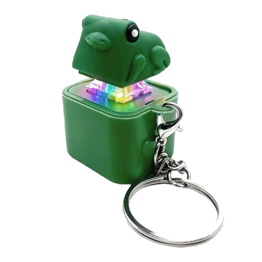 

Funny Lizard Button Sound Keychain Rechargeable Fidget Clicker Lizards Keychain Button Toy with Colorful Light For Stress Relief