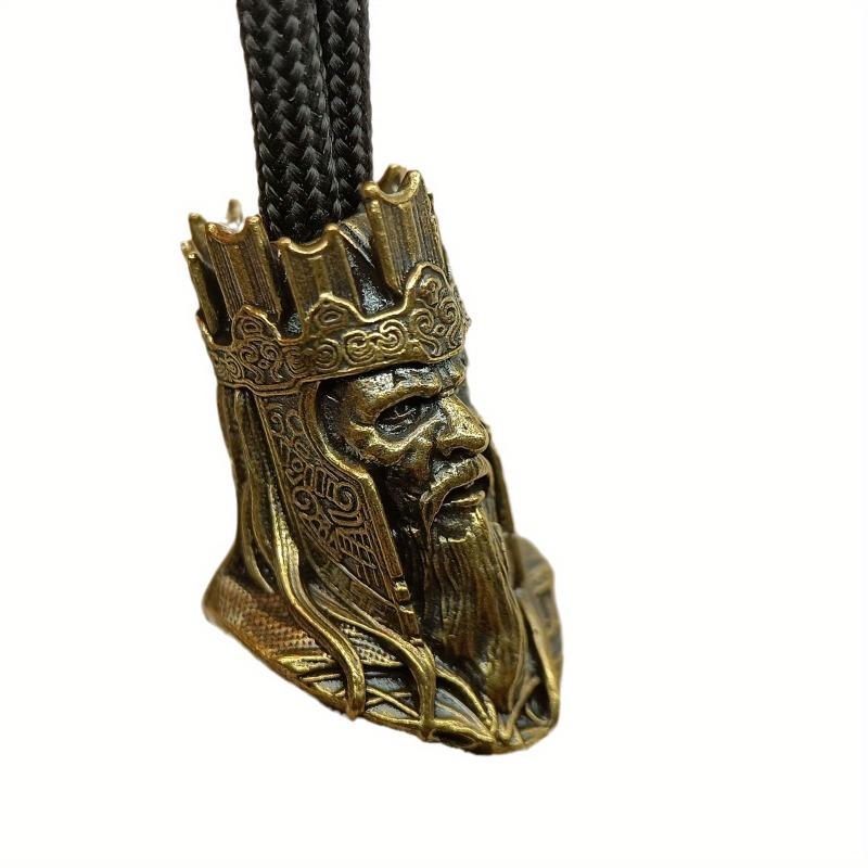 Skeleton King Brass Knife Beads EDC DIY Paracord Woven Bracelet Lanyard Pendants Head Sculpture Outdoor Tool Hangings