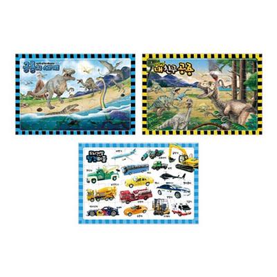 Kleines Puzzle Mein Freund Dinosaurier + Fahrzeug + Dinosaurierwelt Set, Beliebte koreanische Puzzles