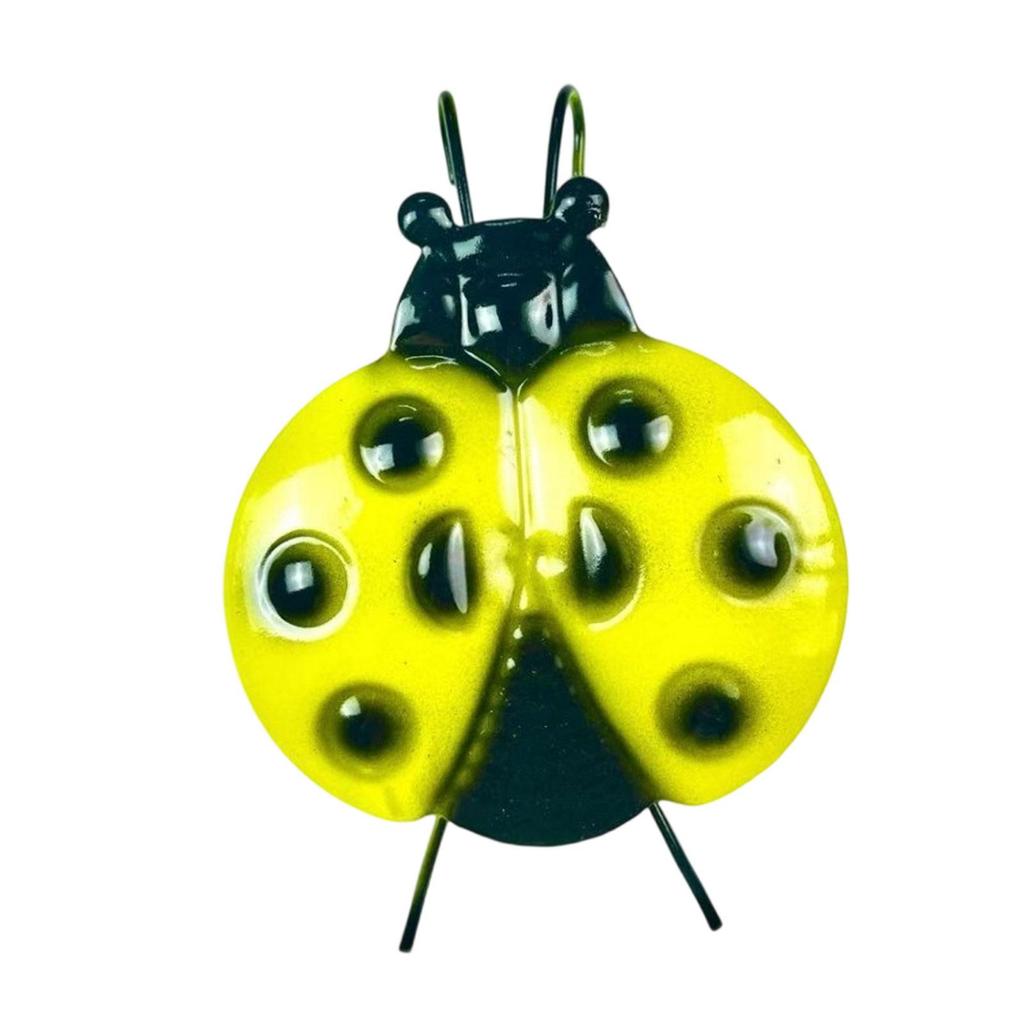 Ladybug Wall Decoration Lawn Ornament Metal Garden Yard Art Decorative Wall Sculpture for Terrace Outside Home Fence Indoor