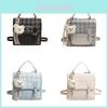Pu Checked Pattern Single Shoulder Bag For Daily Use Womens Fashion Handbag
